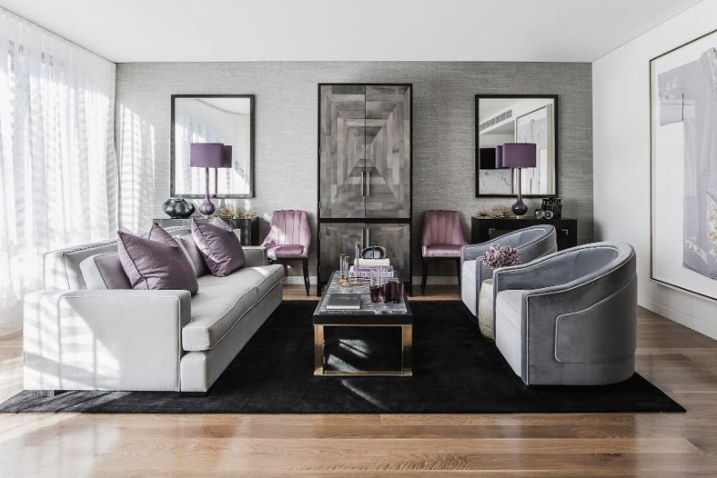 Living Room Design Ideas And Colour, Gray And Purple Living Room Designs