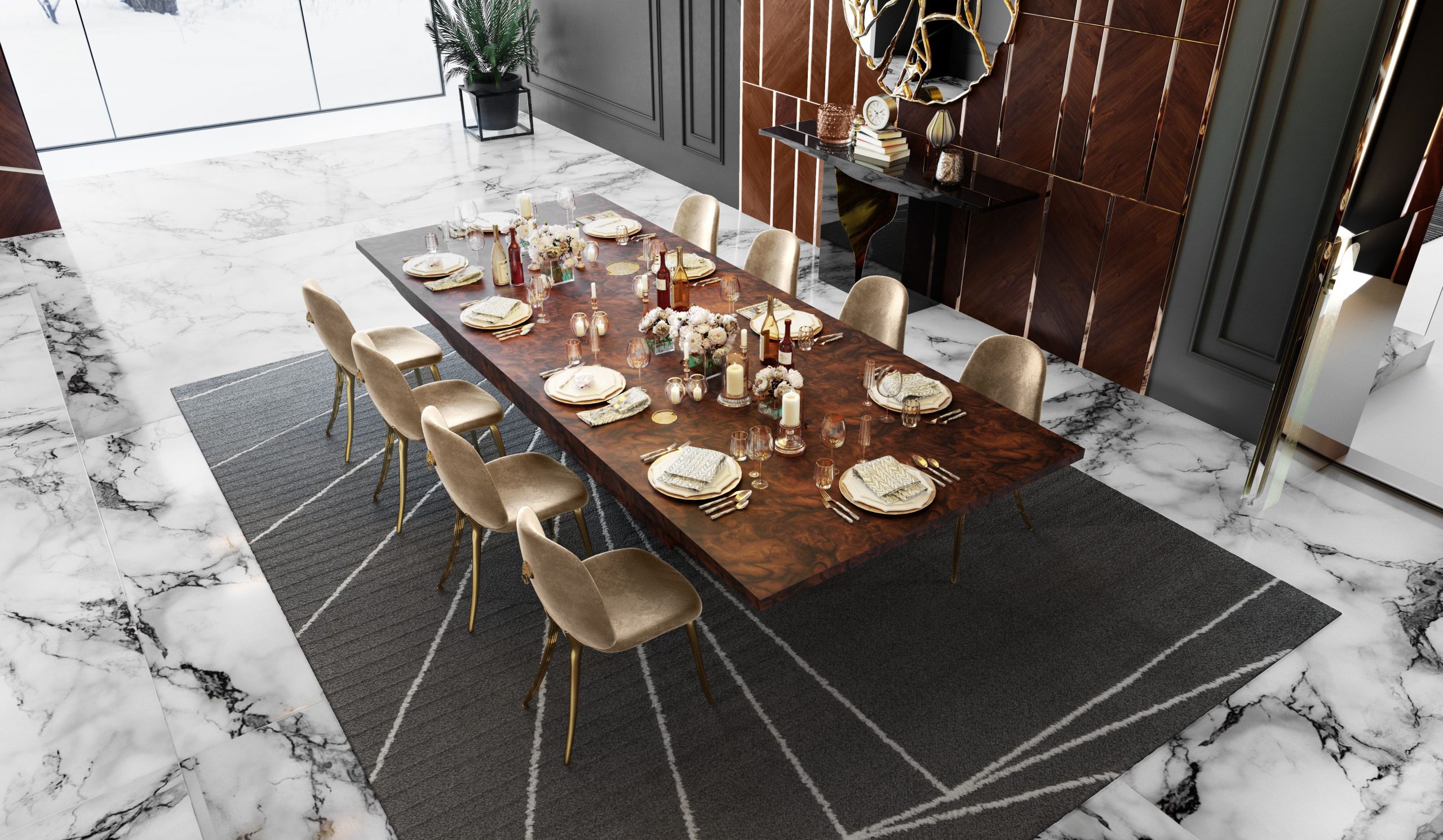 Trendy and Modern Ideas For Your Luxury Dining Room