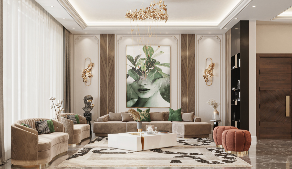 moder interior design with luxury furniture