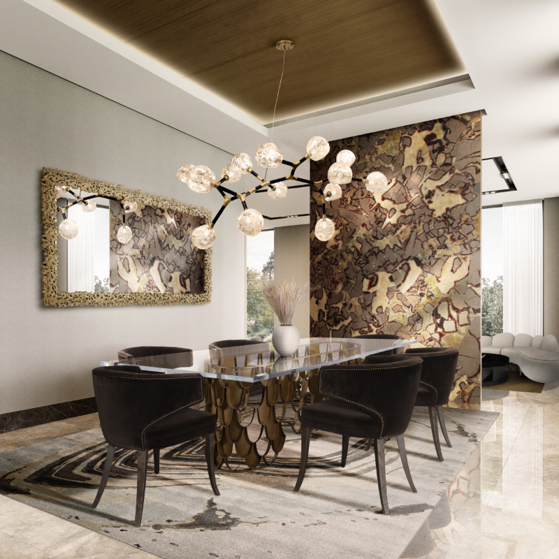 brown tones in a dining room