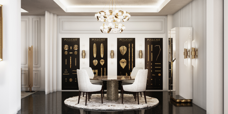 whites tones in a dining room