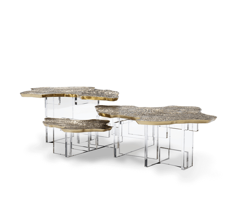 texas interior design - gold coffee table