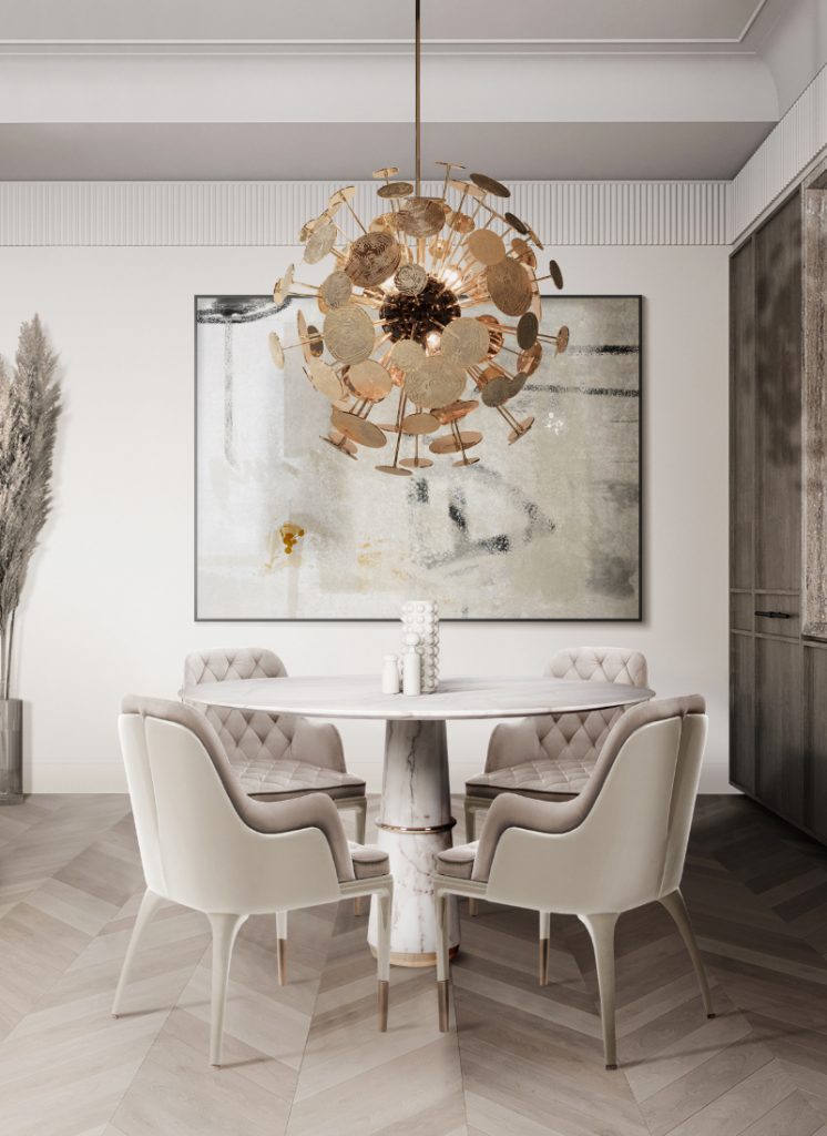 nudes tones in a dining room