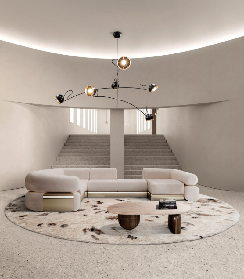 nude furniture in a  living room