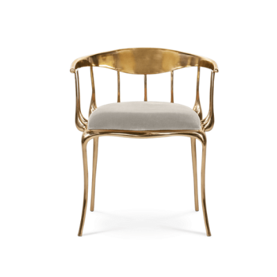 modern dining chair with gold details