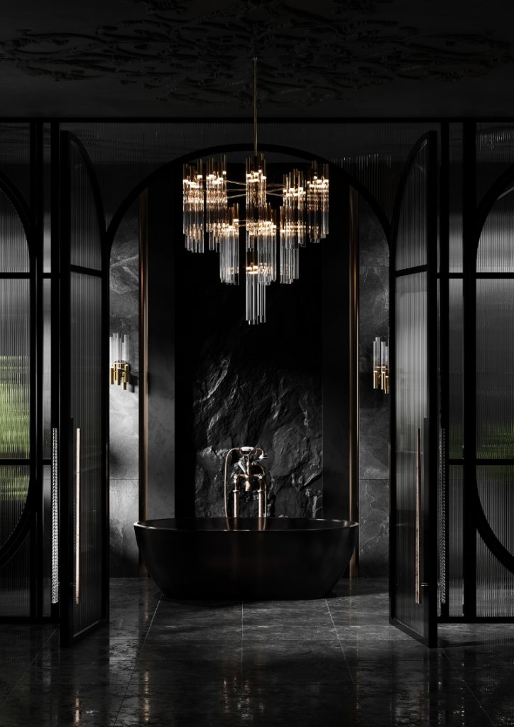 elegant dark bathroom