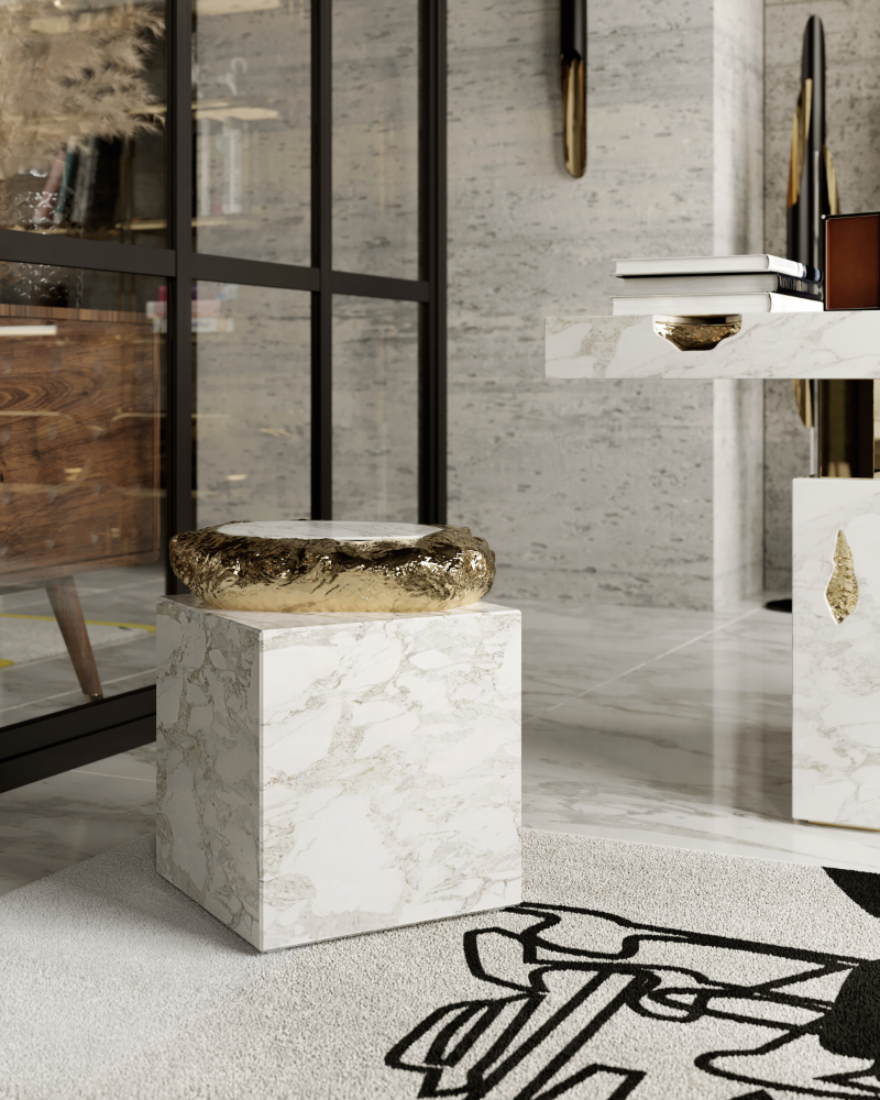 luxurious marble side table