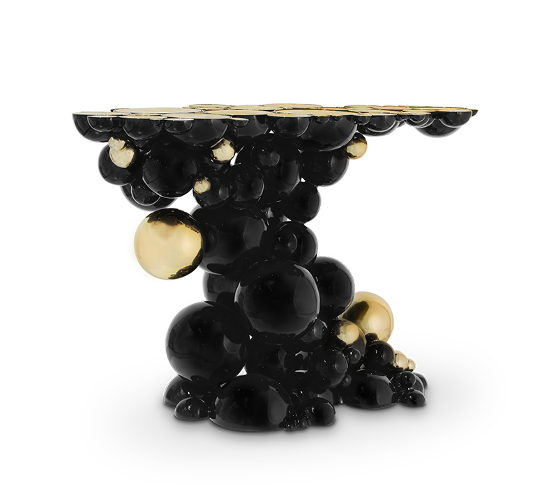 maximalism- black and gold sideboard