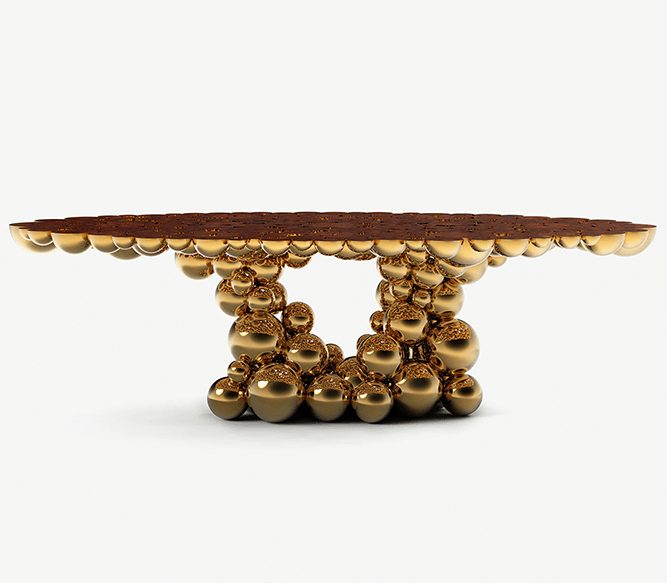 newton curved dining table