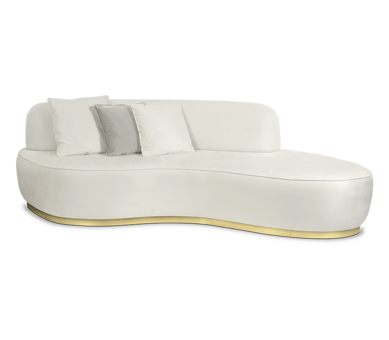 texas interior design- nude sofa with gold details, with a curved shape