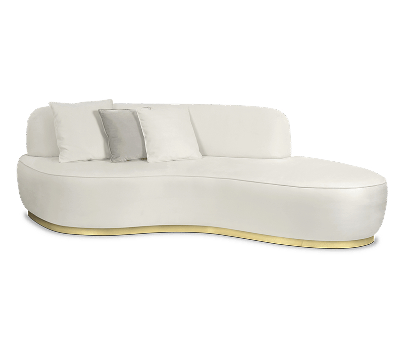 luxury houses - nude odette sofa with gold detail on the bottom