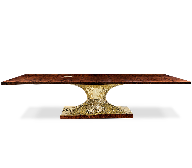 Los Angeles - wooden dining table with golden details