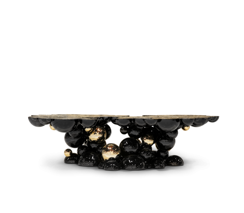 coffee tables - coffee table in black with gold details