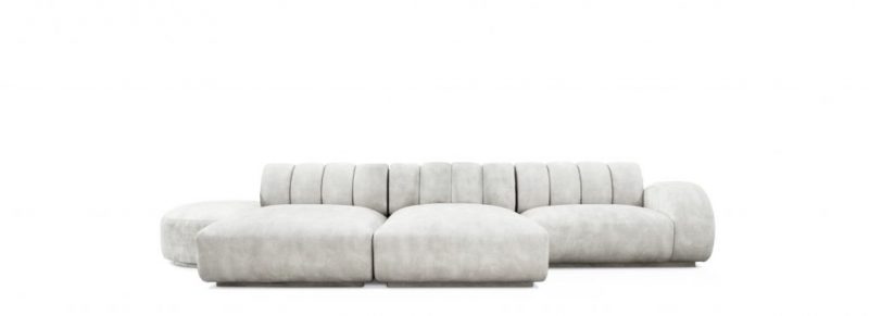 luxury villa - nude sofa with with symmetric shapes