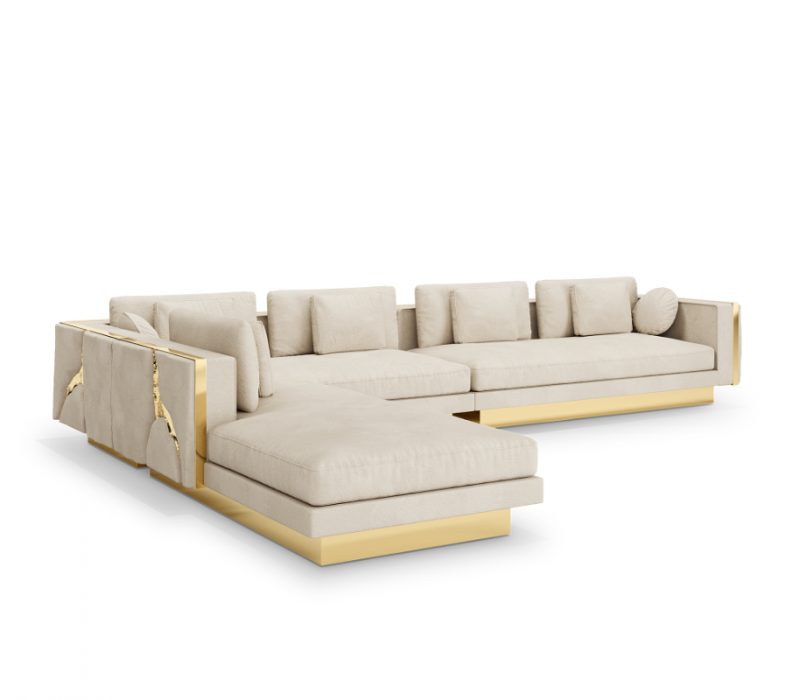 maximalism- cream and gold sofa