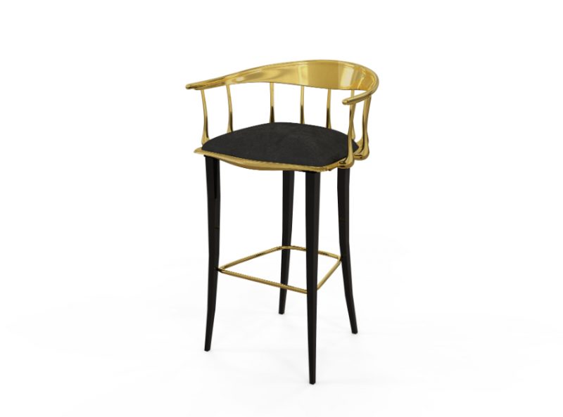 dining chair, bar stool golden and black