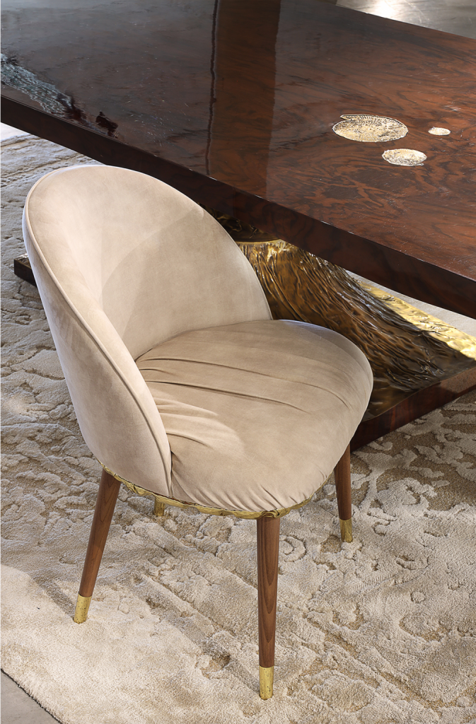 dining chairs- wooden, beige and golden chair, imperfectio