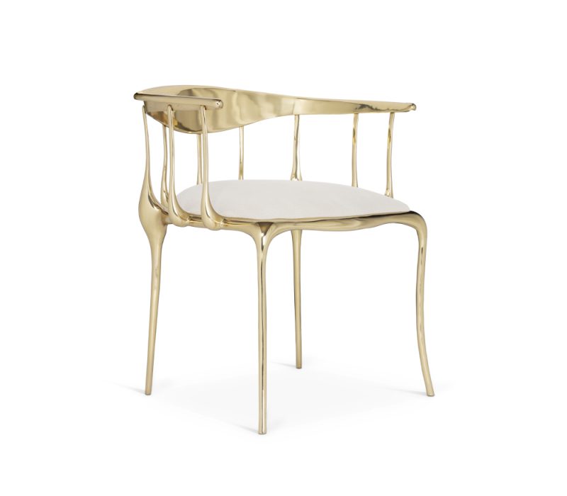 dining chairs- golden and white chair