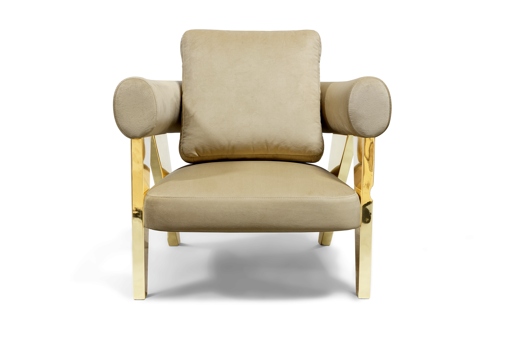 this is an beige and gilded ethereal exceptional armchairs
